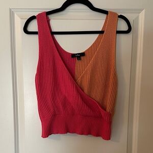 Lulu's Pink and Orange Knit Crop Top